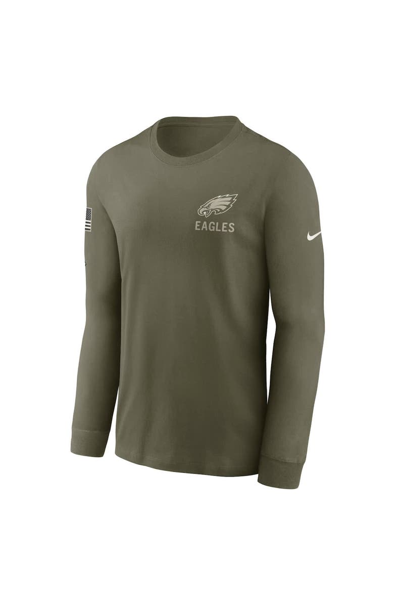 Nike Men's Nike Olive Philadelphia Eagles 2025 Salute to Service Sideline Long Sleeve T-Shirt, Alternate, color, Olive