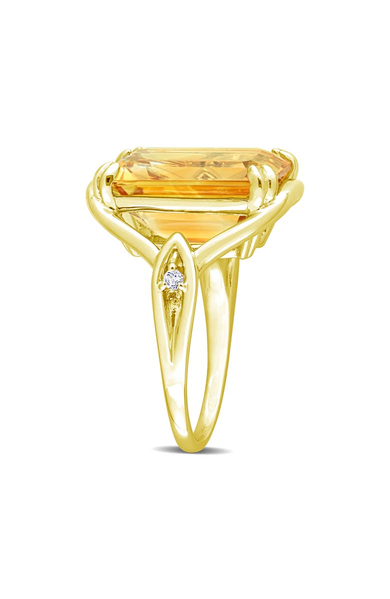 DELMAR Open Shank Emerald Cut Citrine & Whtie Topaz Ring, Alternate, color, 