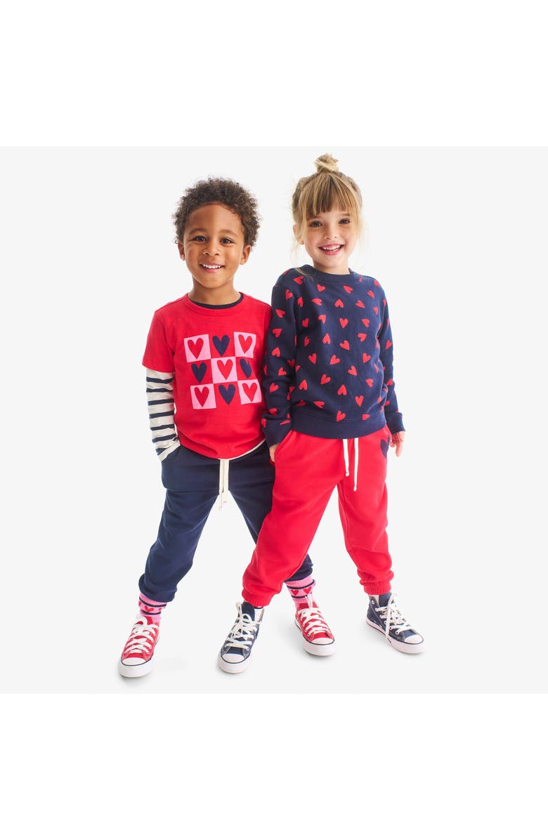 Primary Kids Heart Sweatpant, Alternate, color, Navy Lollipop
