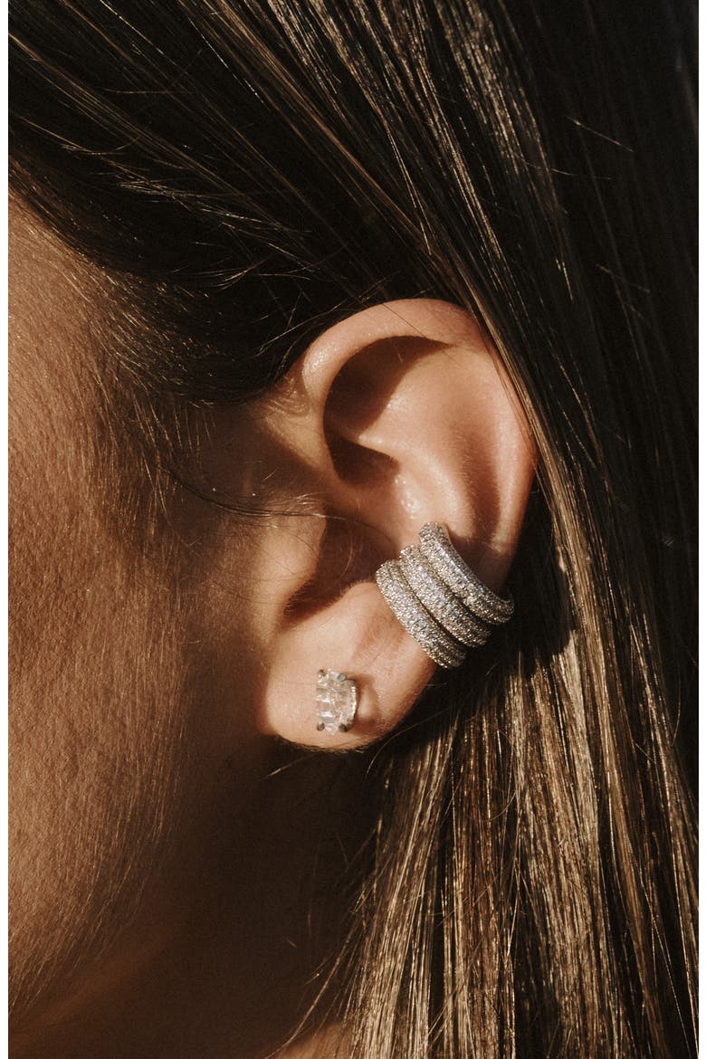 Joni Pavé Ear Cuff, Alternate, color, SILVER