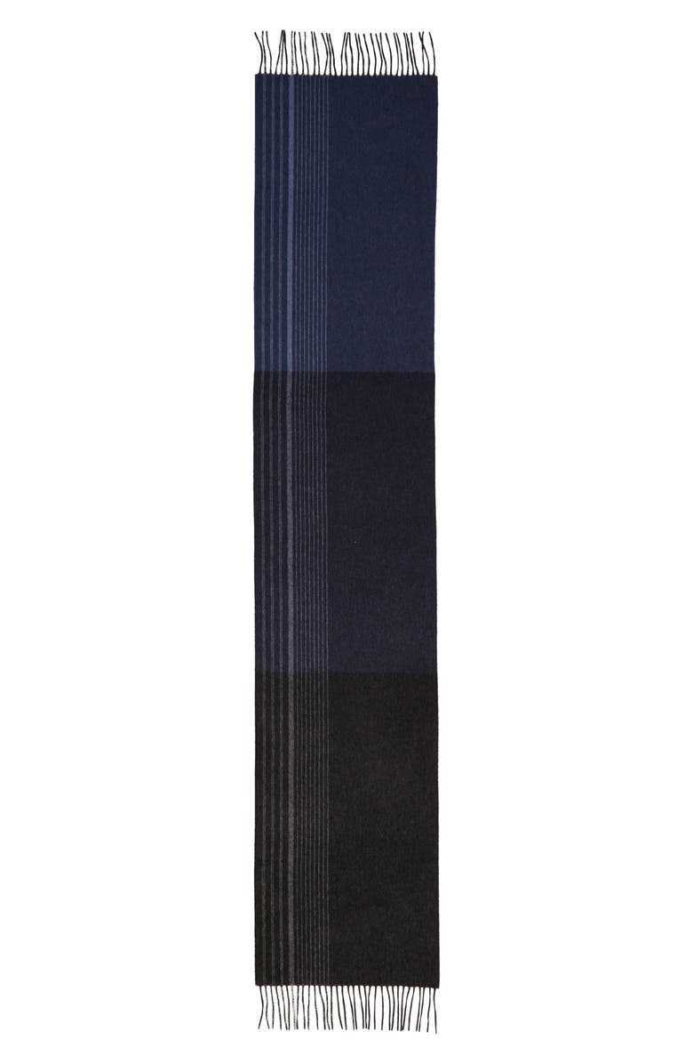 Andrew Stewart Tri-Color Cashmere Scarf, Alternate, color, 006Blknv