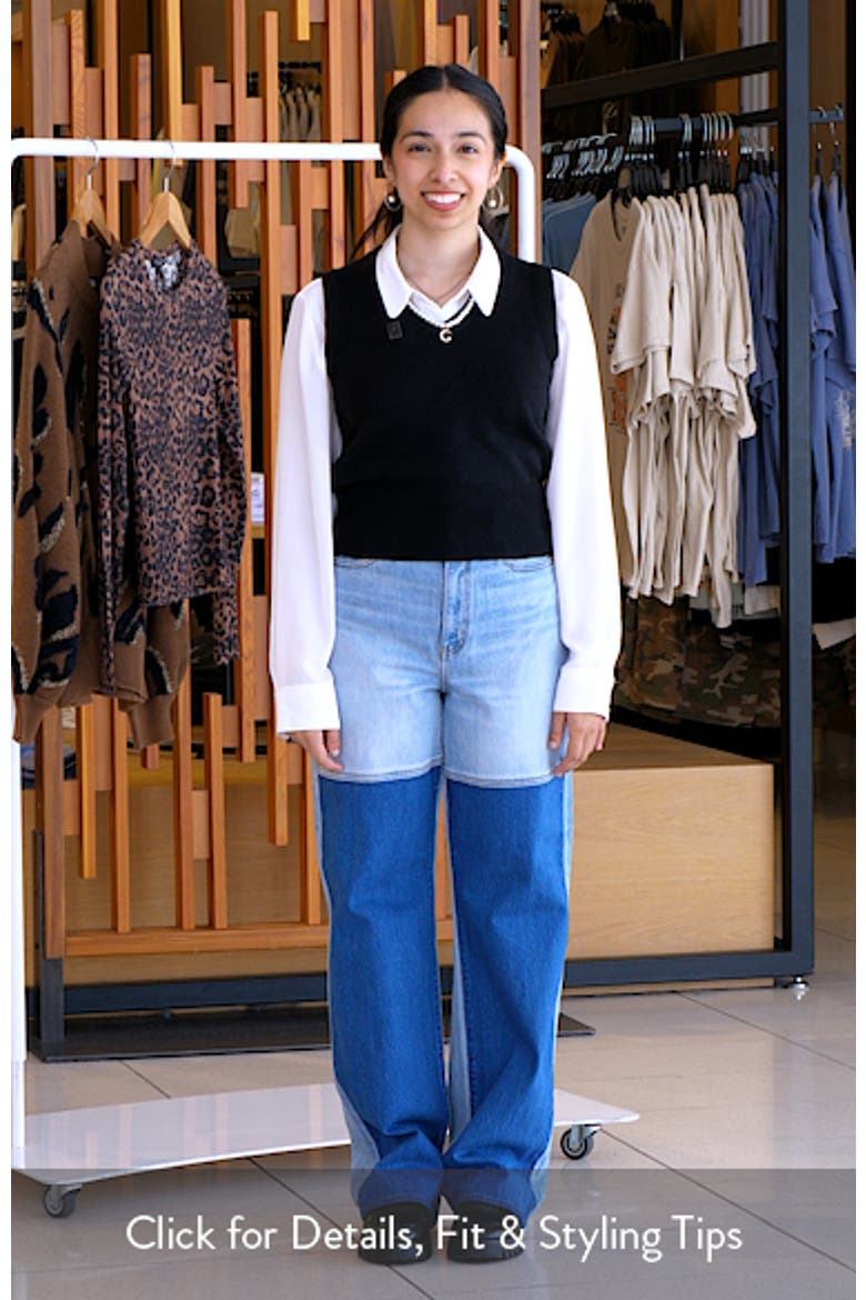 City Two-Tone High Waist Straight Leg Jeans video