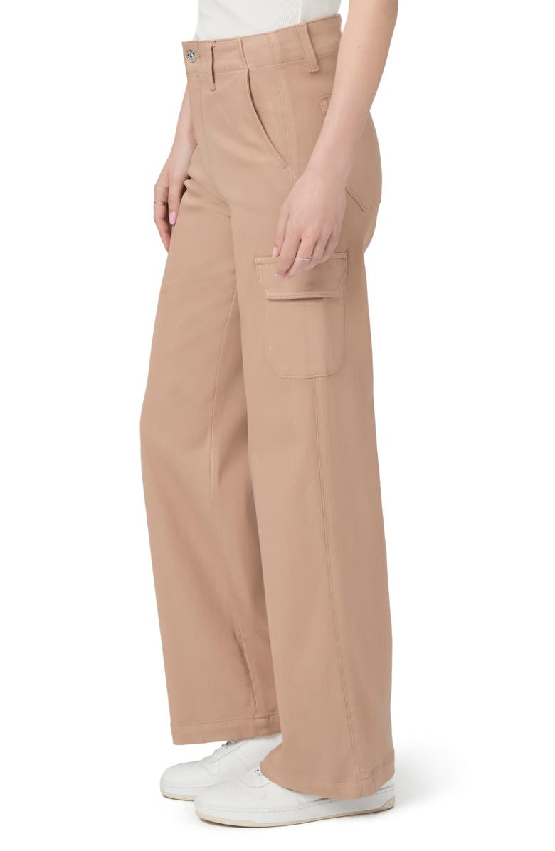 PAIGE Carly Coated High Waist Wide Leg Jeans, Alternate, color, French Latte Luxe Coating