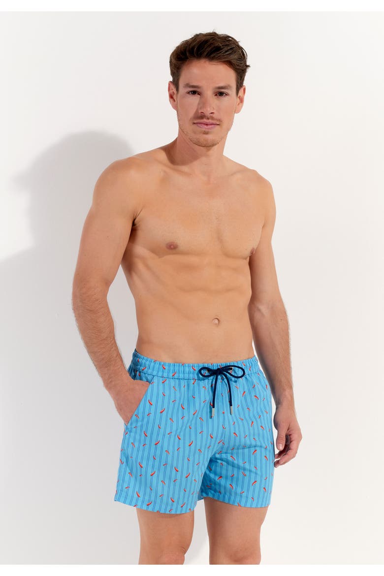 Espelette Beach Boxer, Alternate, color, Turquoise Print