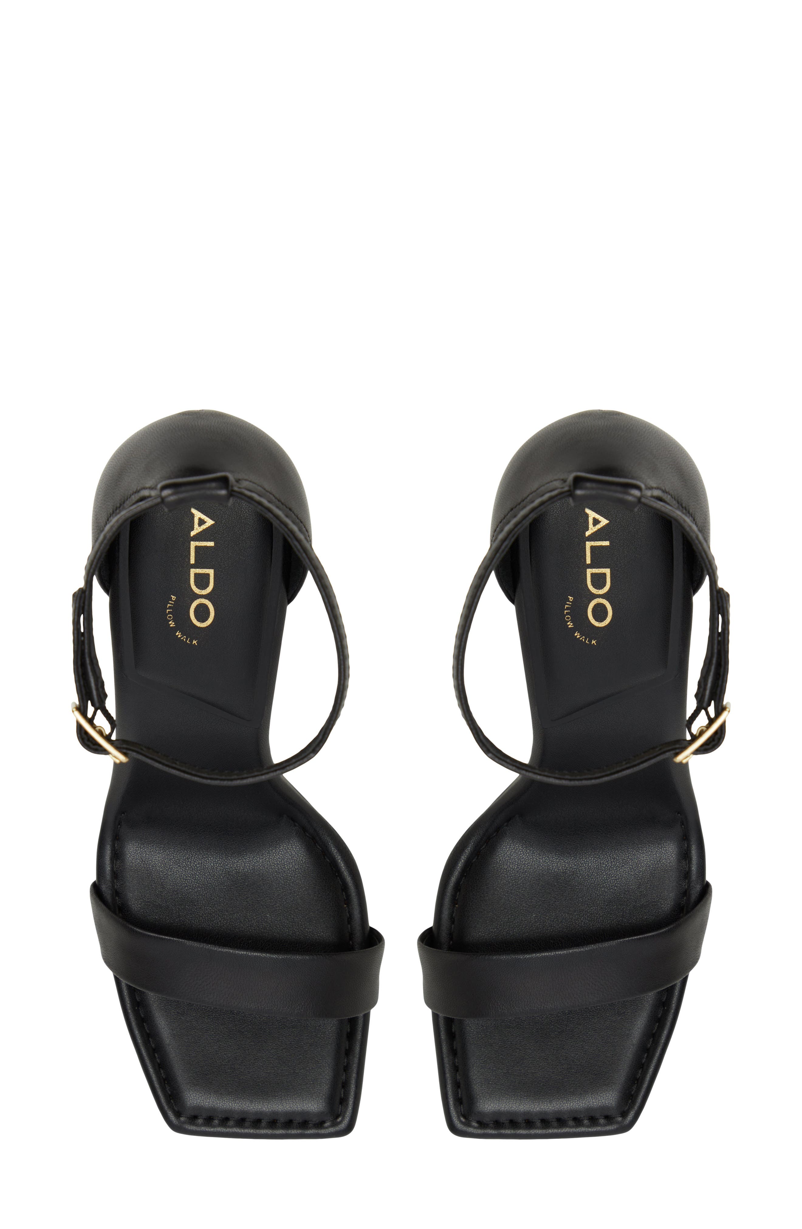 ALDO Rosali Square Toe Sandal, Alternate, color, Black