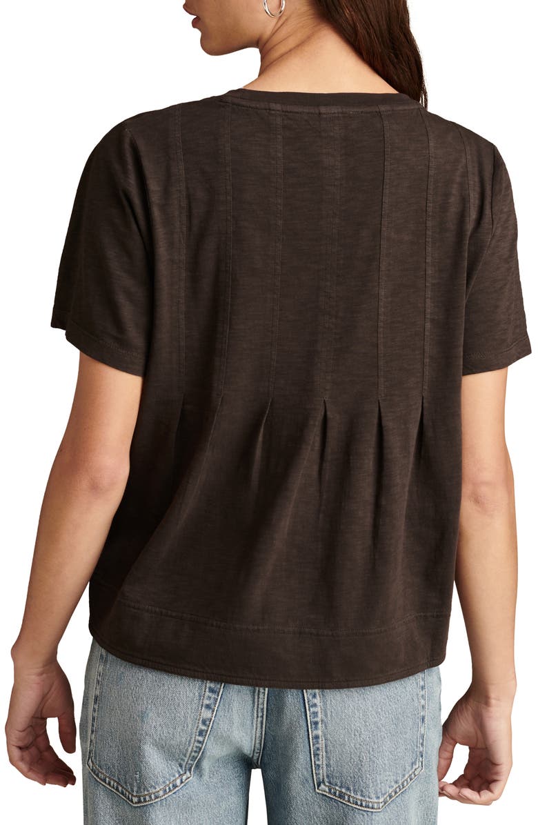 Lucky Brand Pleated Cotton T-Shirt, Alternate, color, 
