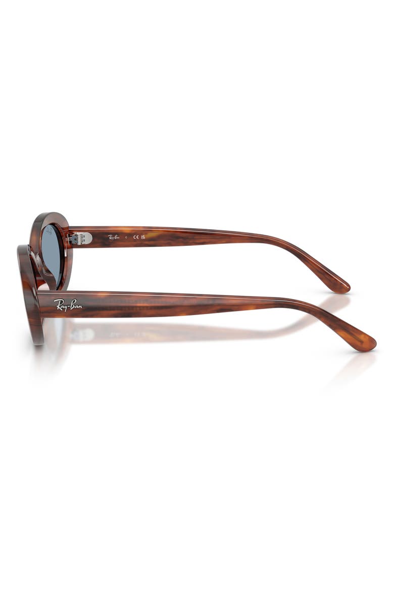 Ray-Ban 54mm Oval Sunglasses, Alternate, color, Striped Havana / Blue