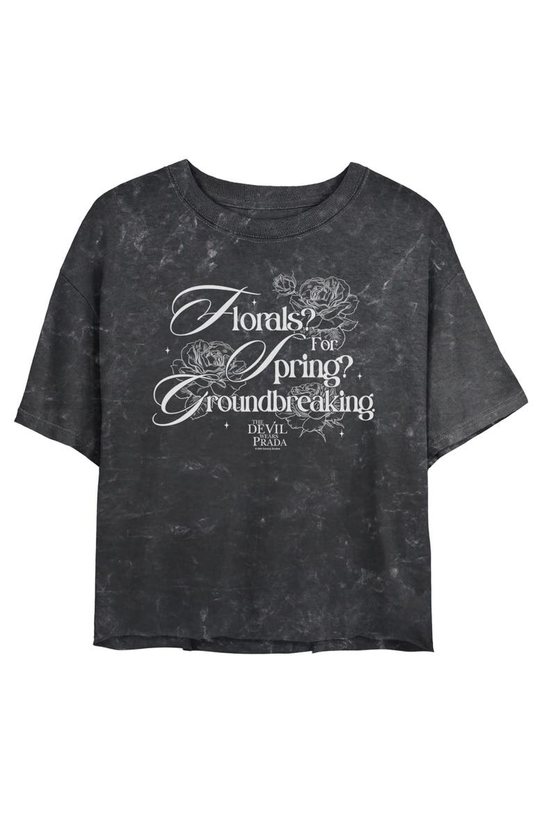 Junior's The Devil Wears Prada Florals for Spring Groundbreaking Quote  Graphic T-Shirt, Main, color, Black