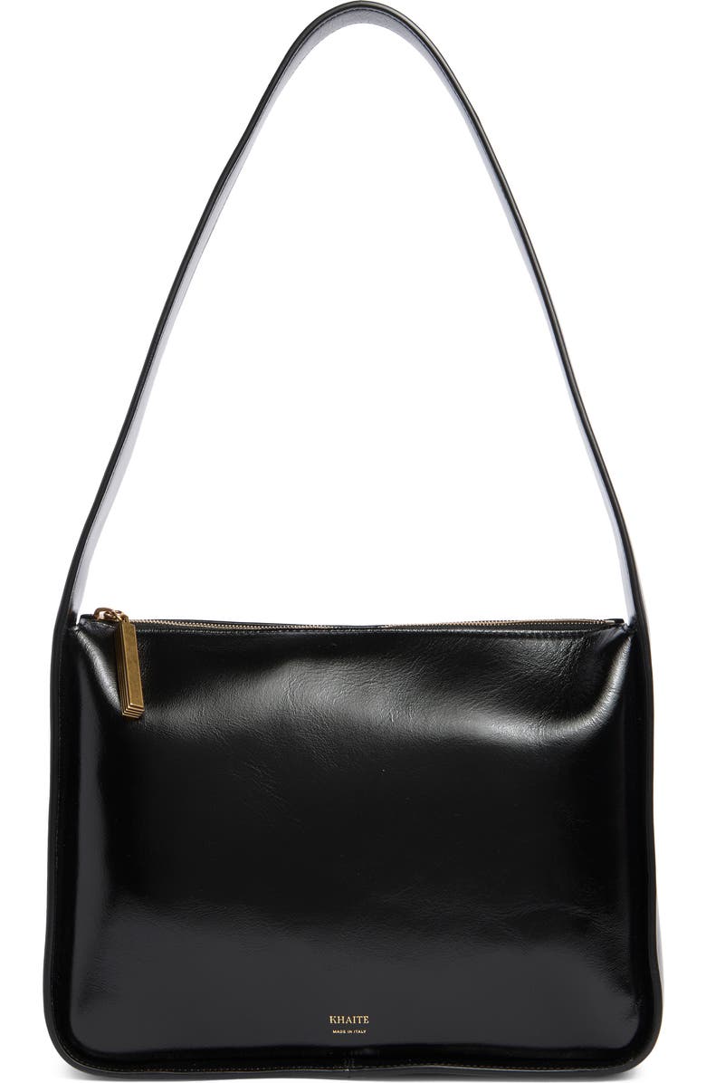 Khaite Lori Squared Leather Shoulder Bag, Main, color, 200 Black