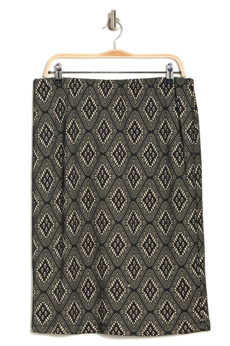 Diamond Print Pencil Skirt, Alternate, color, BLACK