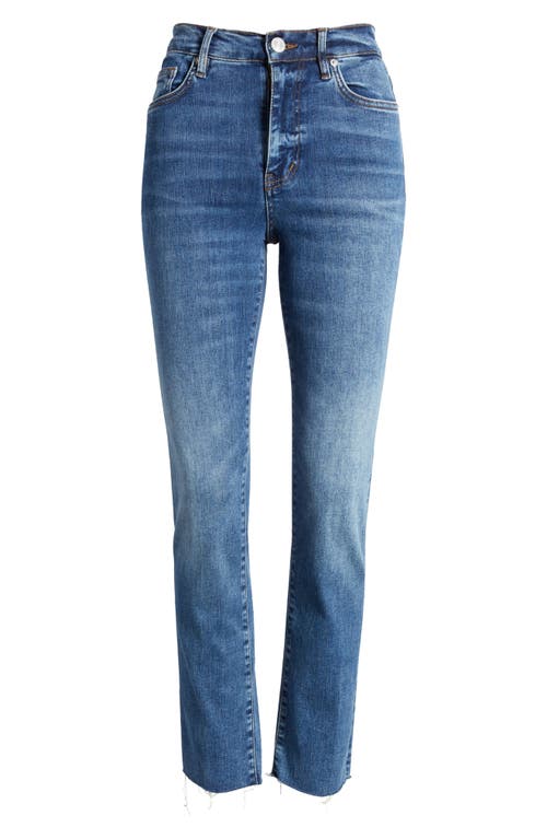 Shop Frame Le High Raw Step Hem Straight Leg Jeans In Mermaid