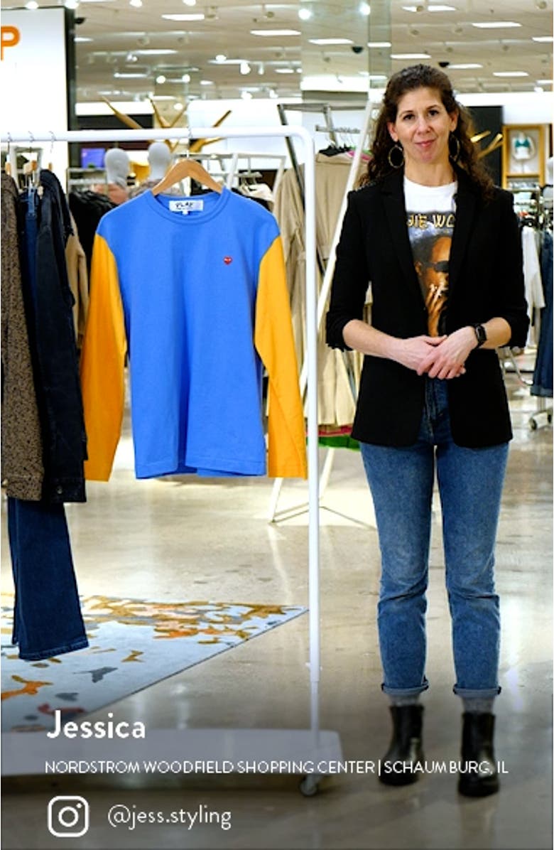 Colorblock Long Sleeve Cotton T-Shirt, sales video thumbnail