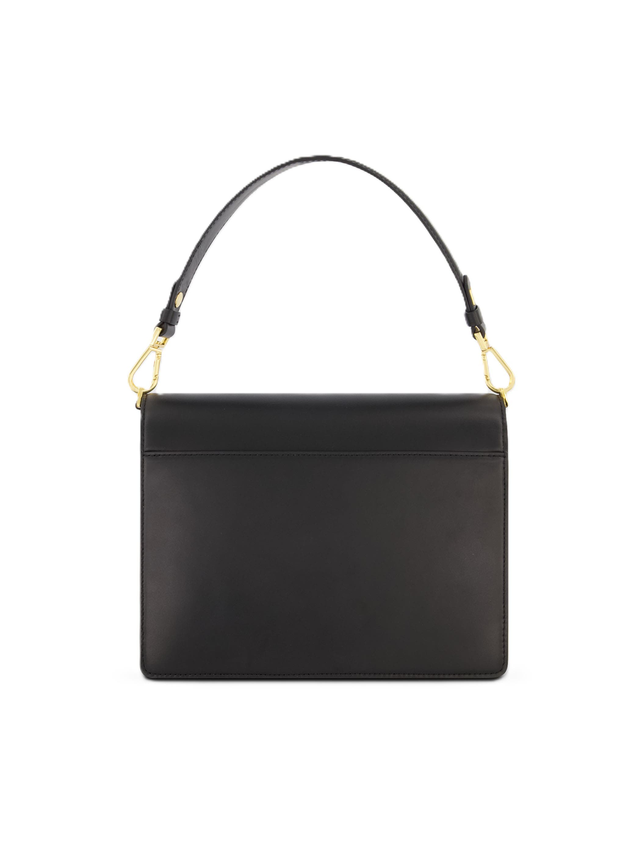 Mac Duggal Classic Leather Medium Size Shoulder Bag, Alternate, color, Black