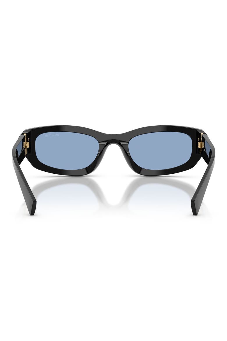 53mm Irregular Sunglasses, Alternate, color, BLACK / LIGHT BLUE