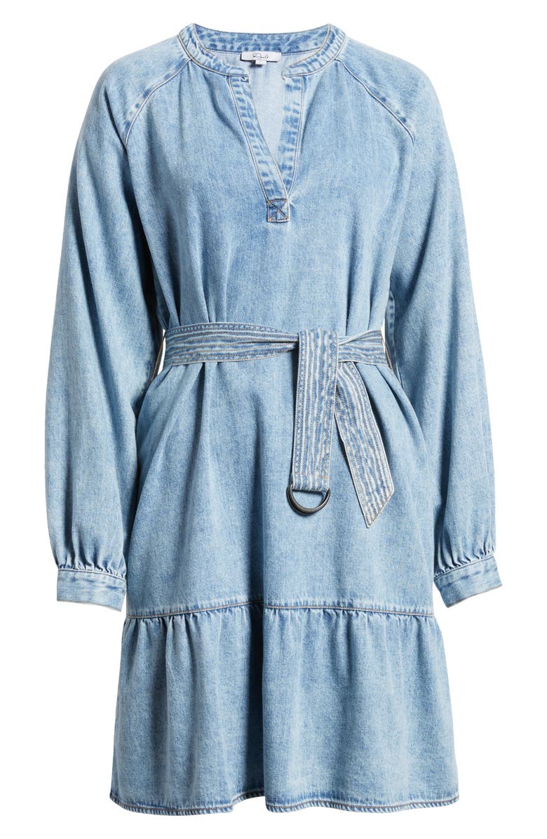 Rails Lila Long Sleeve Belted Denim Dress, Alternate, color, Faded Indigo