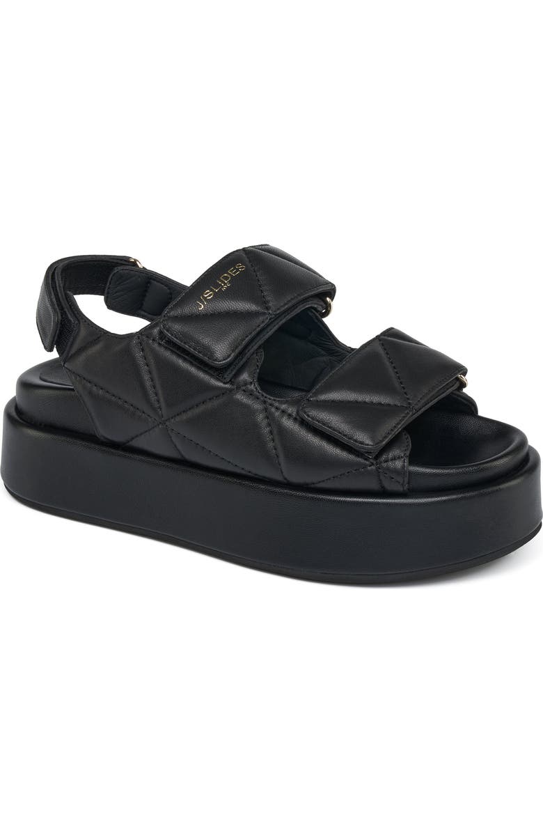JSlides Footwear Yolanda Leather Slingback Sandal, Main, color, Black