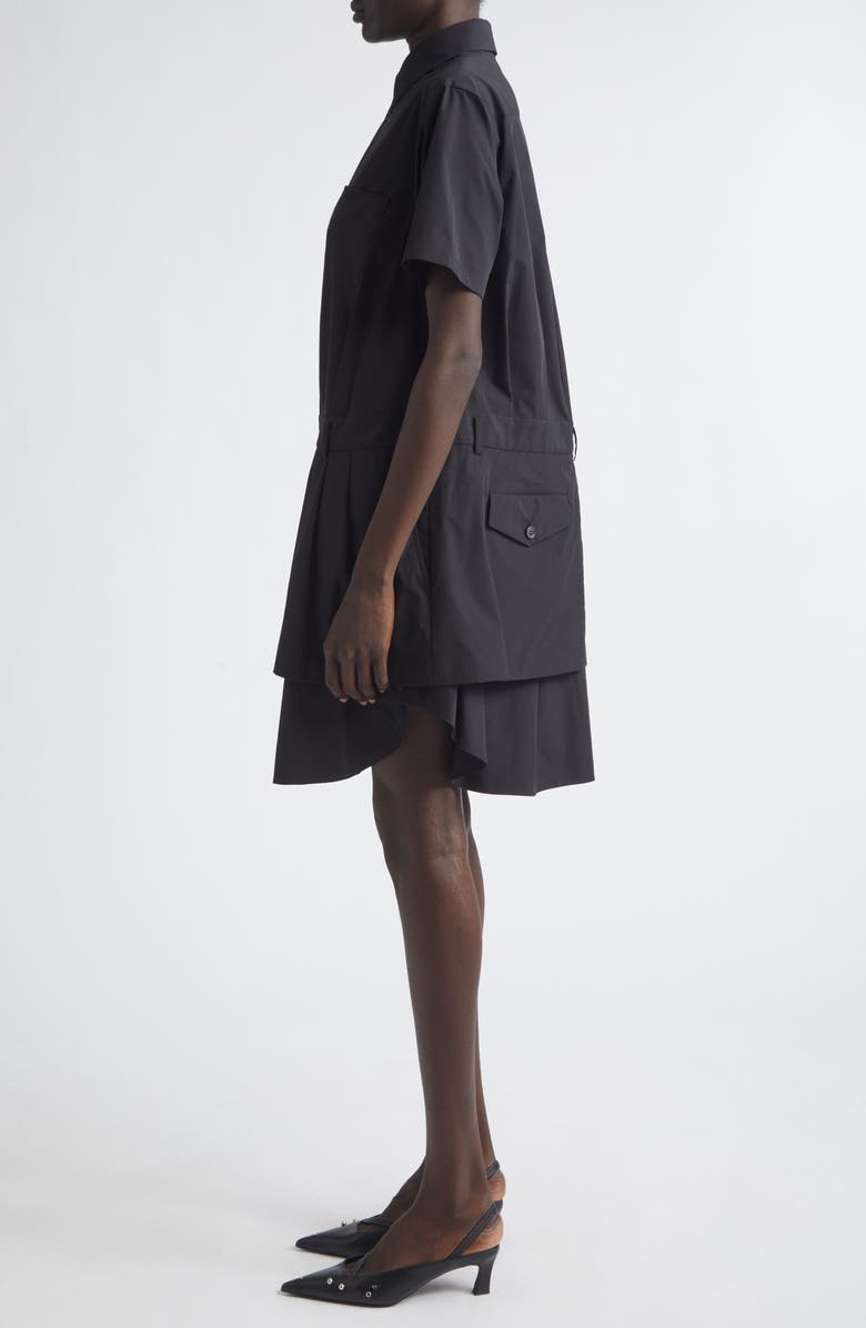 Noir Kei Ninomiya Typewriter Tiered Shirtdress, Alternate, color, Black