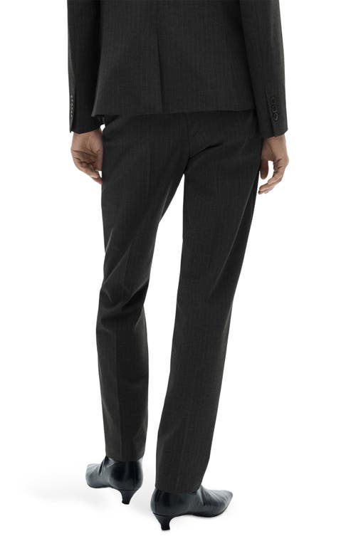 Mango Women's Pinstripe Suit Trousers In Dark Heather Grey