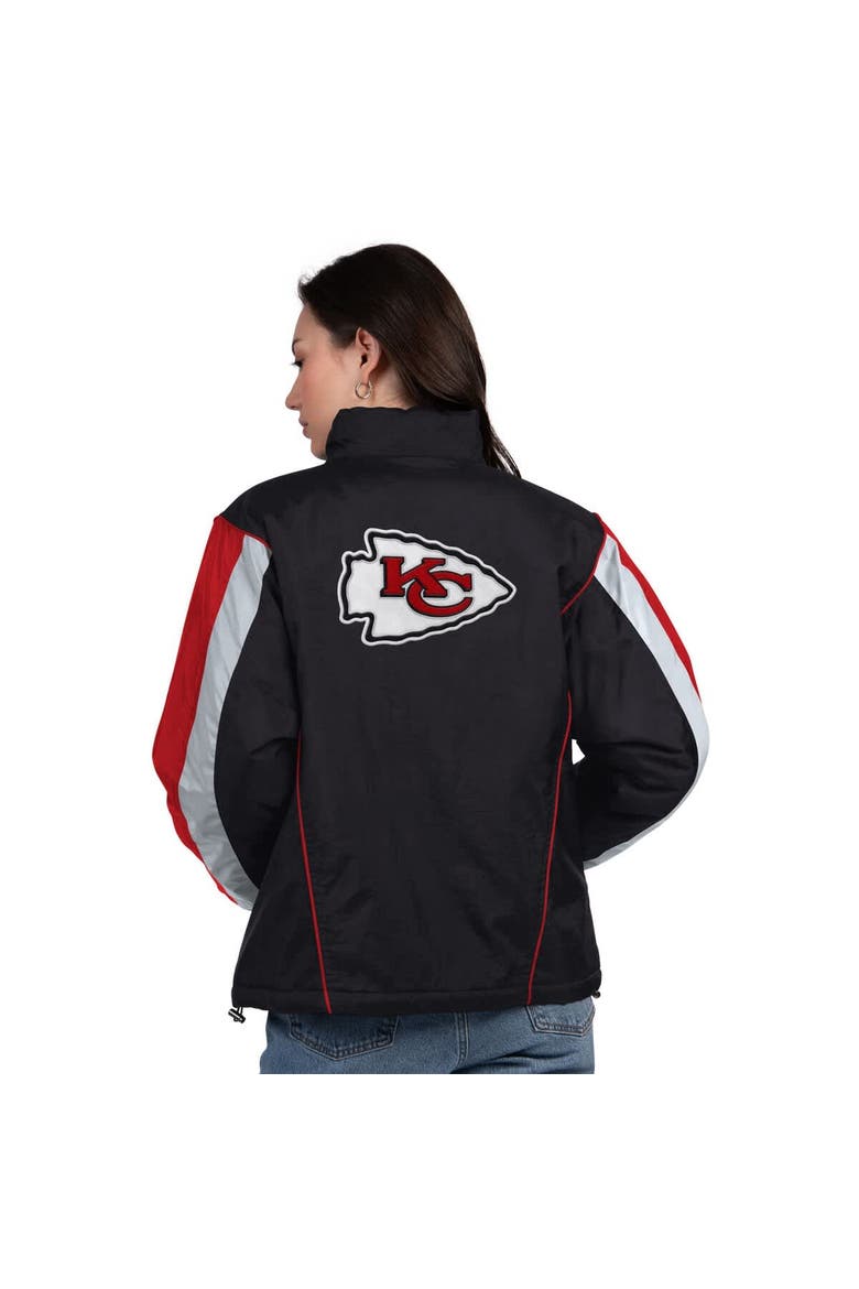 Women's Starter Black/Red Kansas City Chiefs Thursday Night Gridiron Half-Zip Jacket, Alternate, color, Black