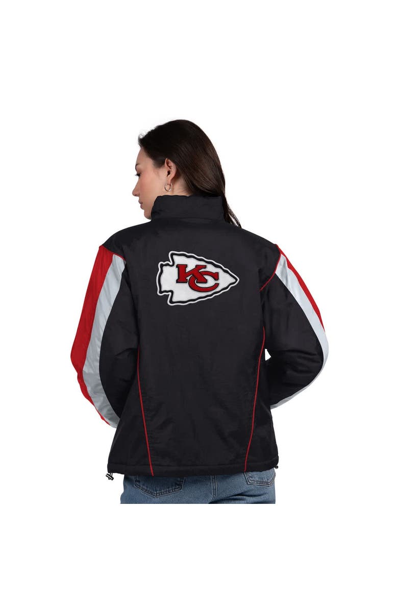 STARTER Women's Starter Black/Red Kansas City Chiefs Thursday Night Gridiron Half-Zip Jacket, Alternate, color, Black