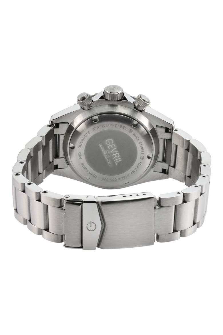 Wall Street Bracelet Chronograph Watch, 43mm, Alternate, color, SILVER
