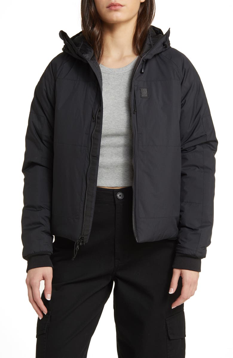 Topo Designs Mountain Water Resistant Hooded Puffer Jacket, Main, color, 