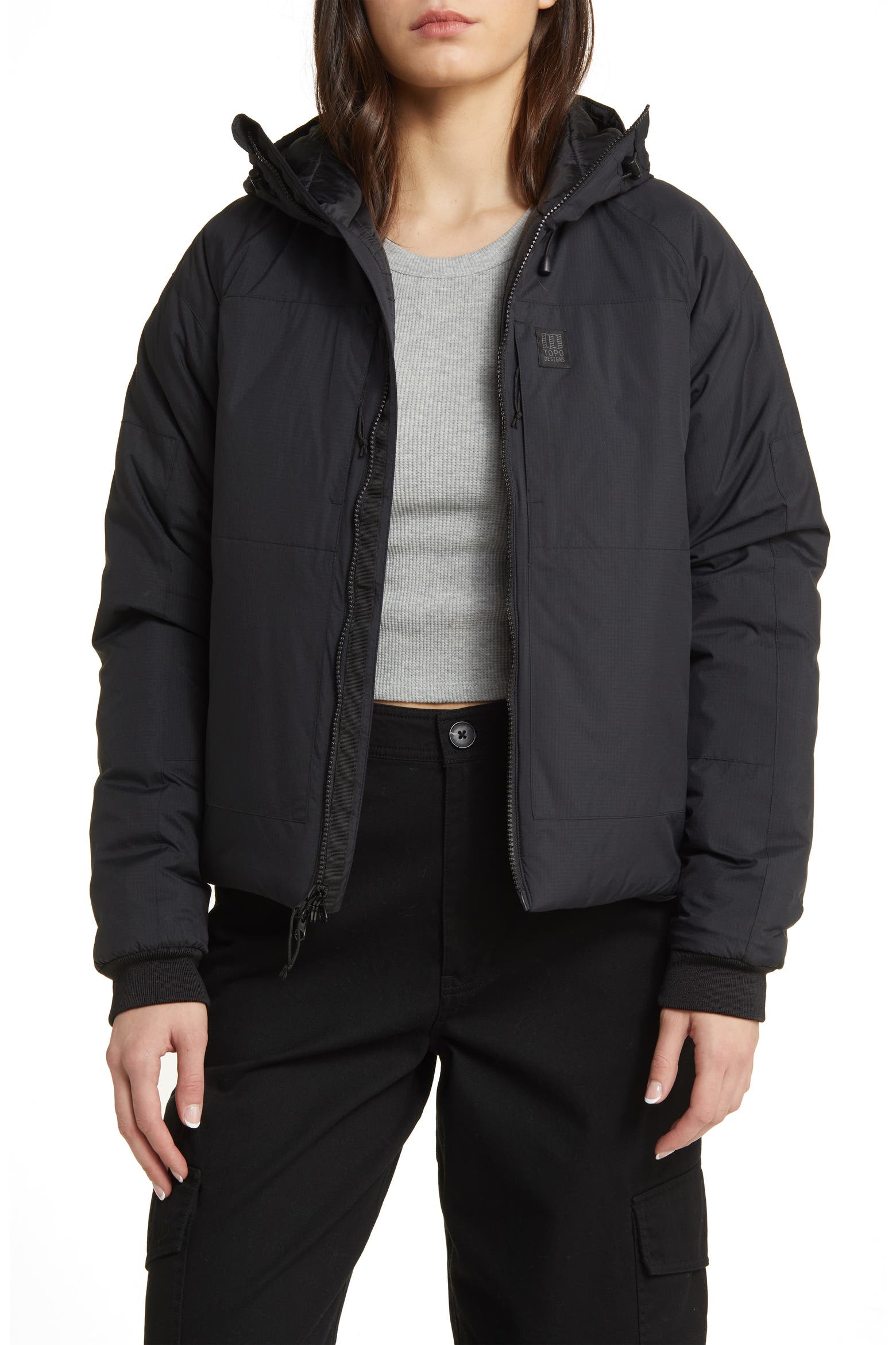 Registent Topo Designs Mountain Water Resistant Hooded Puffer Jacket (Women ...