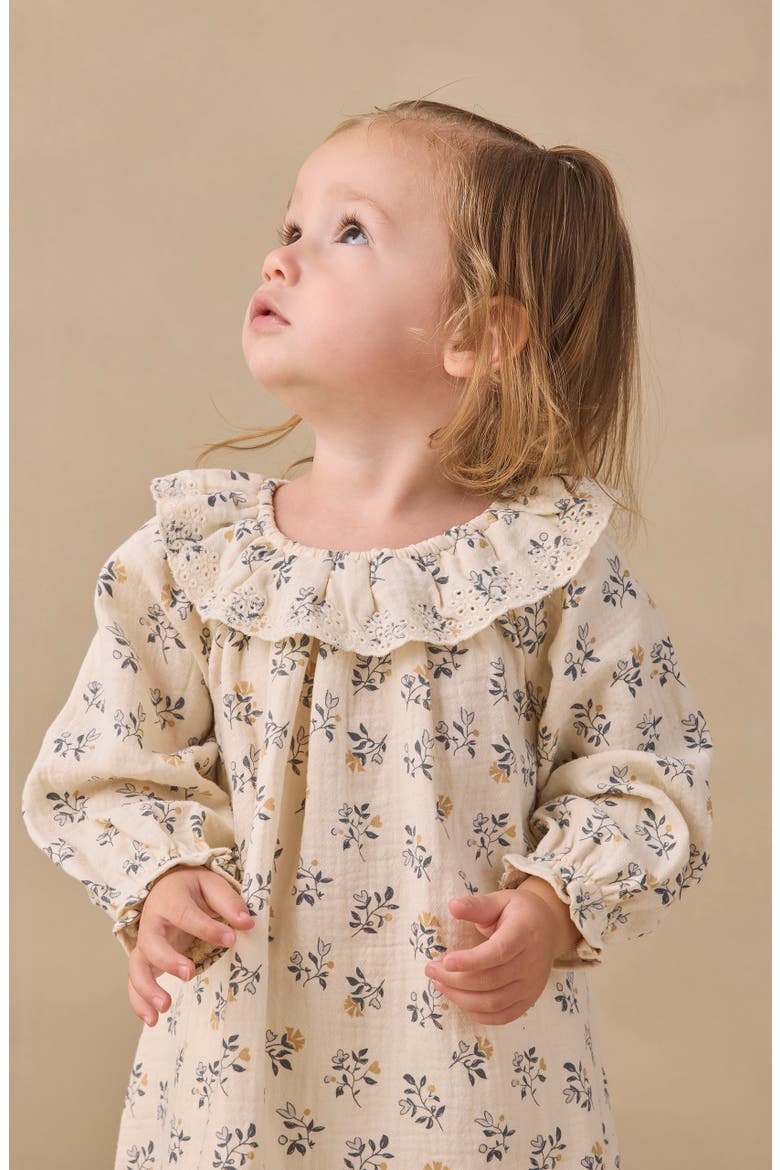 Kids' Isla Long Sleeve Organic Cotton Dress & Bloomers Set, Alternate, color, NATURAL