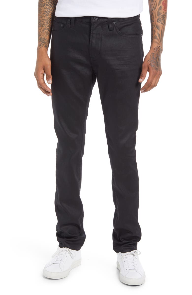 John Varvatos Wight Coated Slim Fit Jeans, Main, color, 