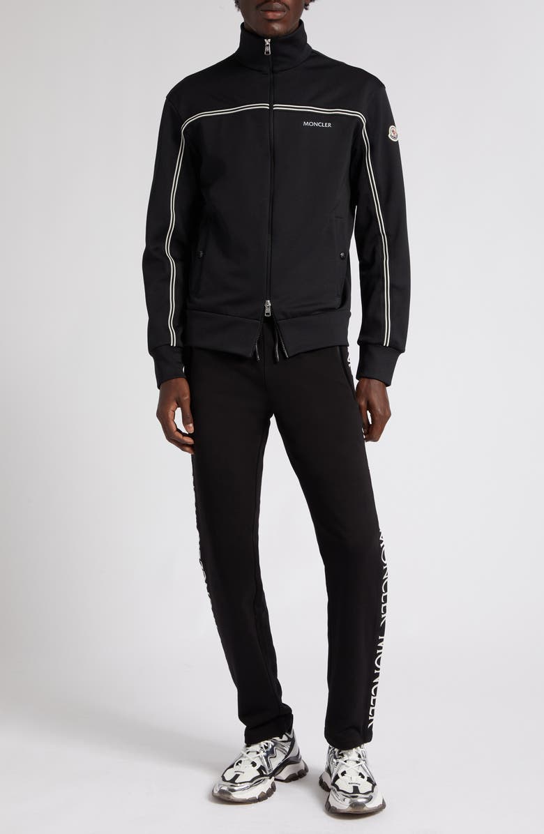 Moncler Stripe Detail Zip-Up Jacket, Alternate, color, 