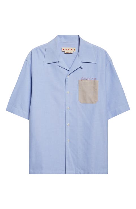 Mending Logo Cotton Oxford Camp Shirt