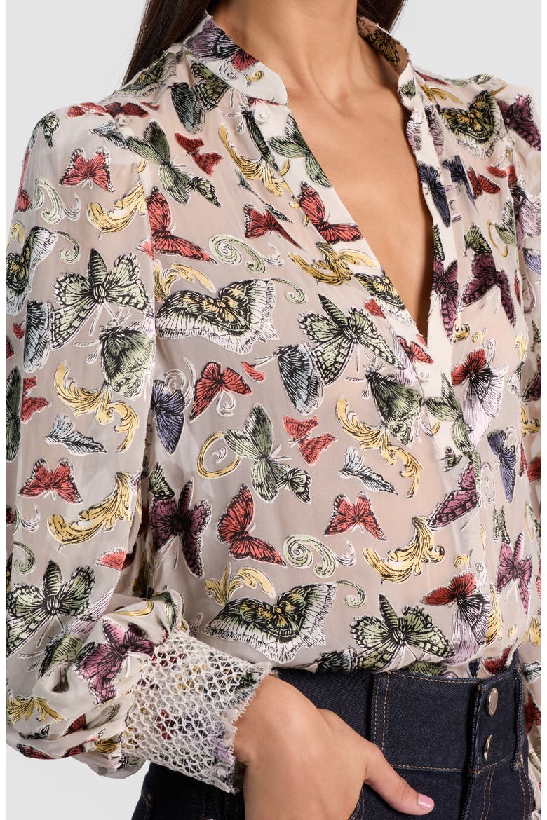 Sheila Butterfly Print Top, Alternate, color, SPREAD YOUR WINGS