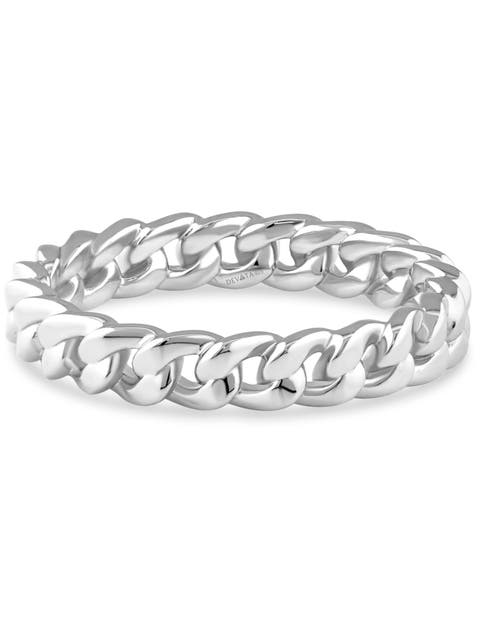 Cuban Link Ring in Rhodium Plated Sterling Silver