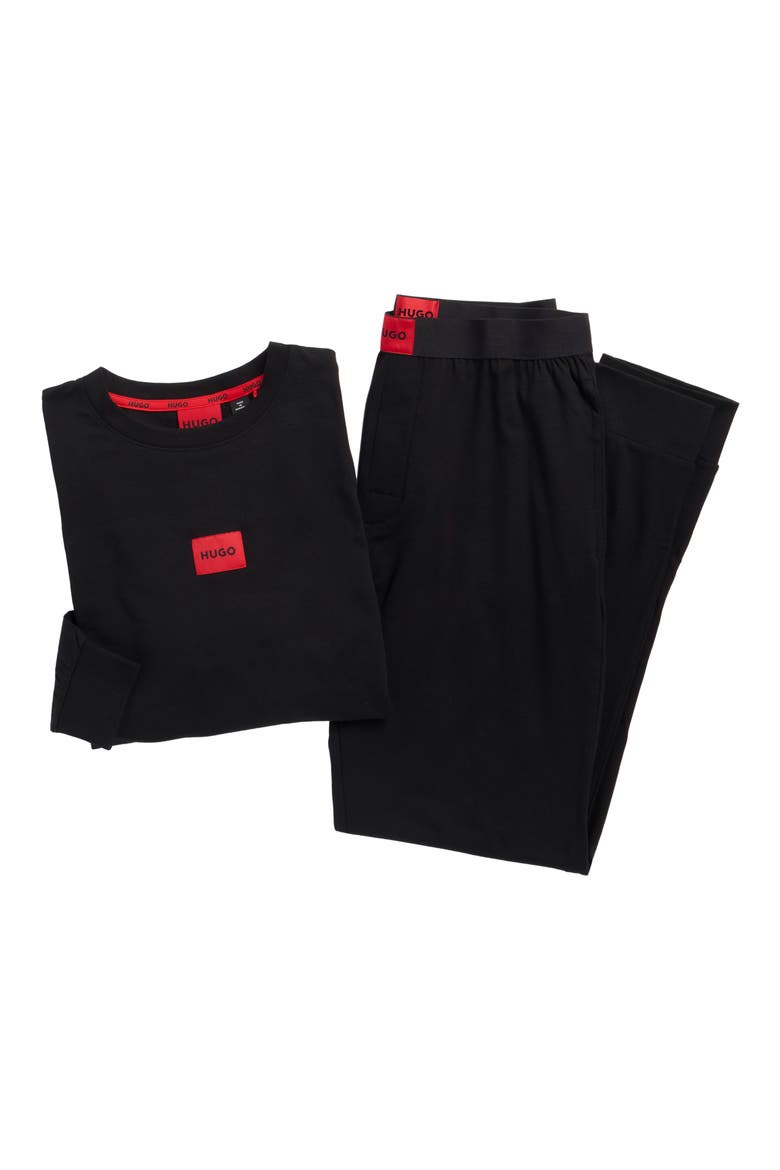Galaxy Jersey Pajamas, Alternate, color, BLACK
