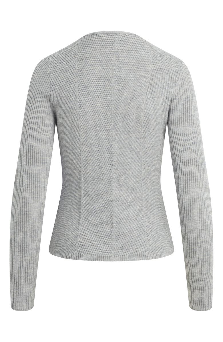 Favorite Daughter The Serena Rib Merino Wool Cardigan, Alternate, color, Melange Grey