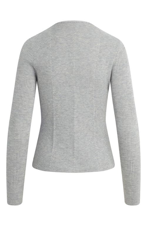 Favorite Daughter The Serena Rib Merino Wool Cardigan In Gray