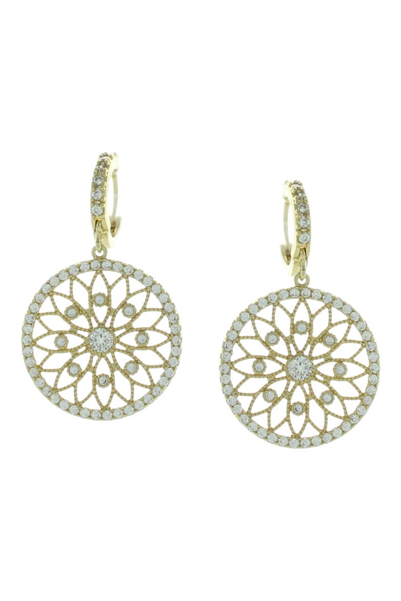 Crystal Embellished Filigree Circle Drop Earrings, Main, color, GOLD / CRYSTAL