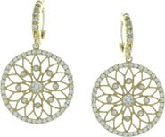 OLIVIA WELLES Crystal Embellished Filigree Circle Drop Earrings