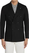 Jack Victor Hill Soft Constructed Double Breasted Wool Blend Sport Coat