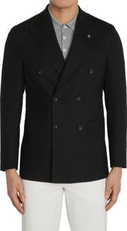 Jack Victor Hill Soft Constructed Double Breasted Wool Blend Sport Coat