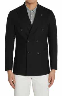 Jack Victor Hill Soft Constructed Double Breasted Wool Blend Sport Coat