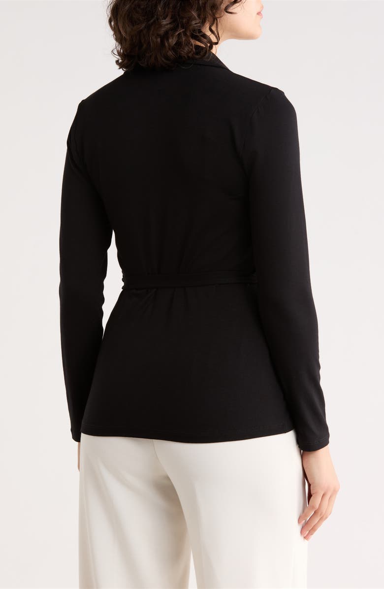 LK Bennett Anais Long Sleeve Wrap Top, Alternate, color, Black