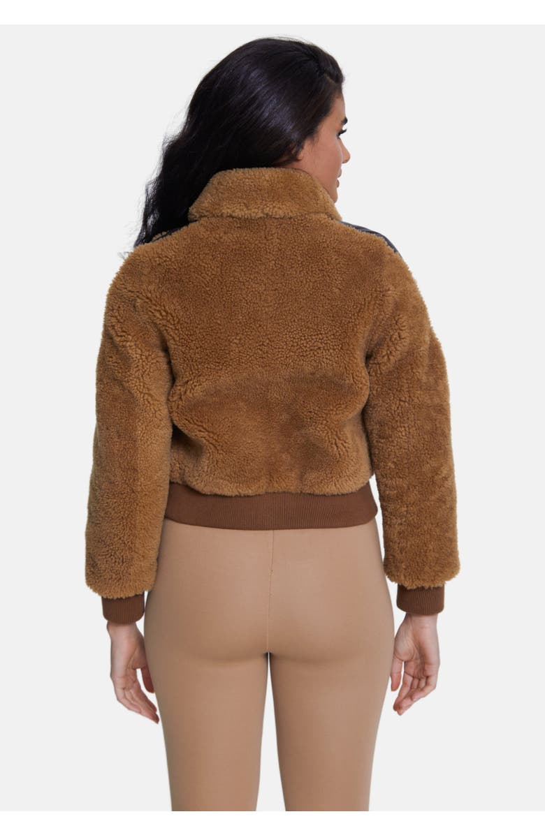 Furniq UK Selina Sheepskin Teddy Jacket, Alternate, color, Brown