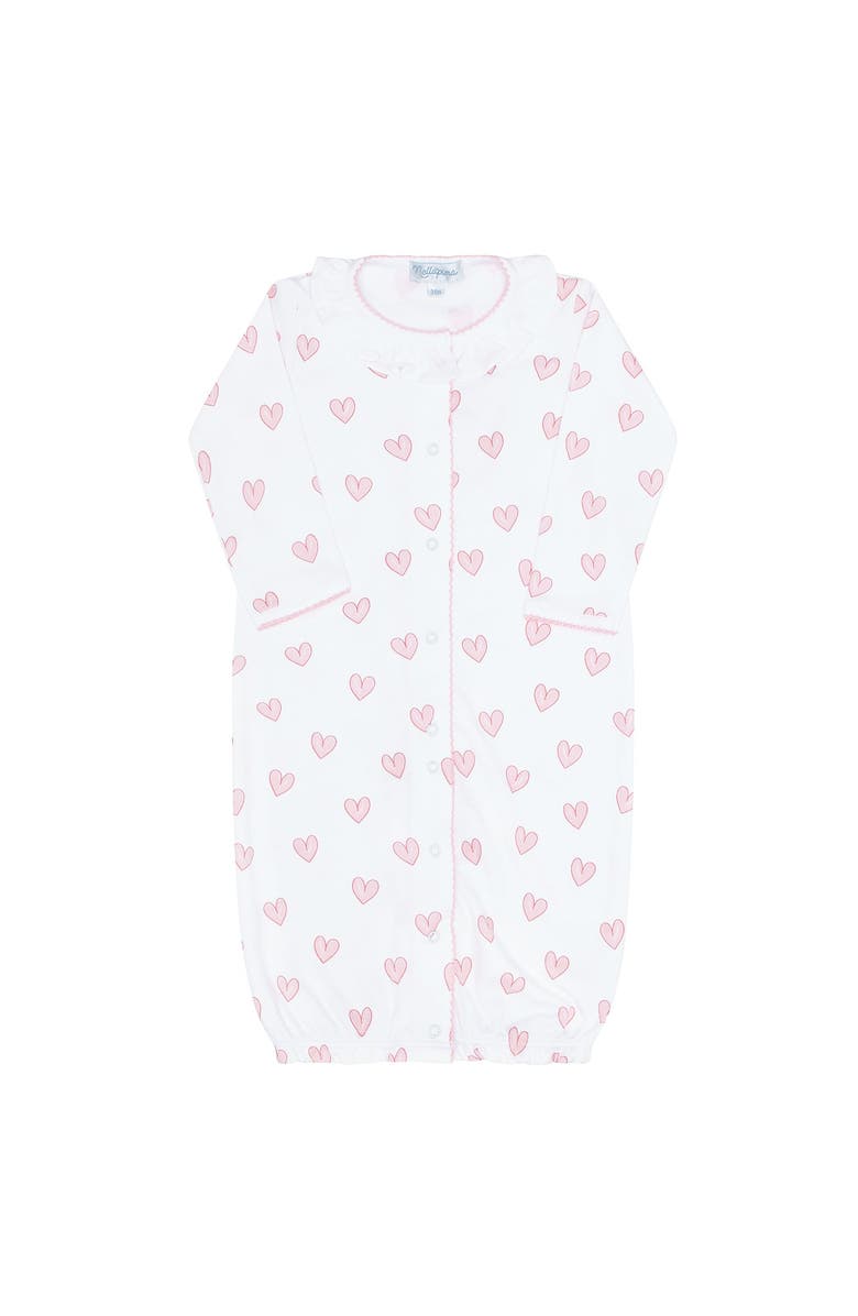 Nellapima Pink Heart Print Converter Gown - Baby, Alternate, color, Pink