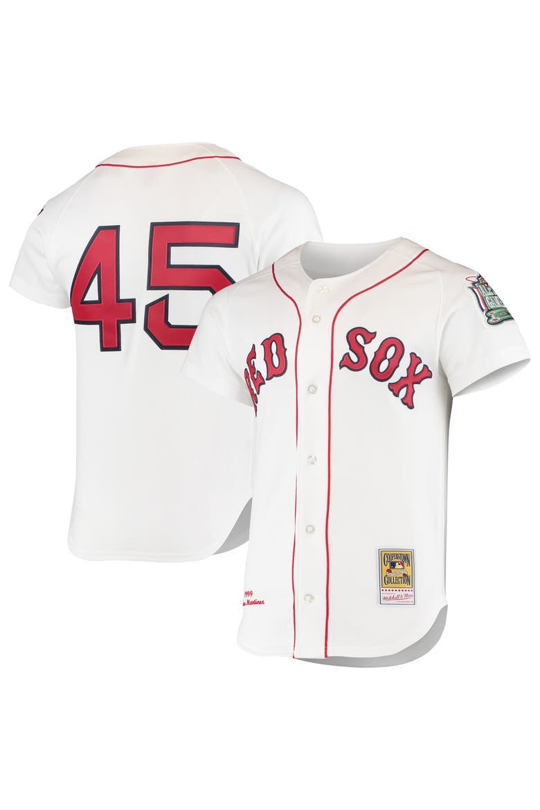 Men's Mitchell & Ness Pedro Martinez White Boston Red Sox 1999 Cooperstown Collection Home Authentic Jersey, Main, color, White