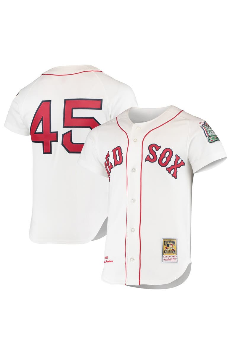 Mitchell & Ness Men's Mitchell & Ness Pedro Martinez White Boston Red Sox 1999 Cooperstown Collection Home Authentic Jersey, Main, color, White