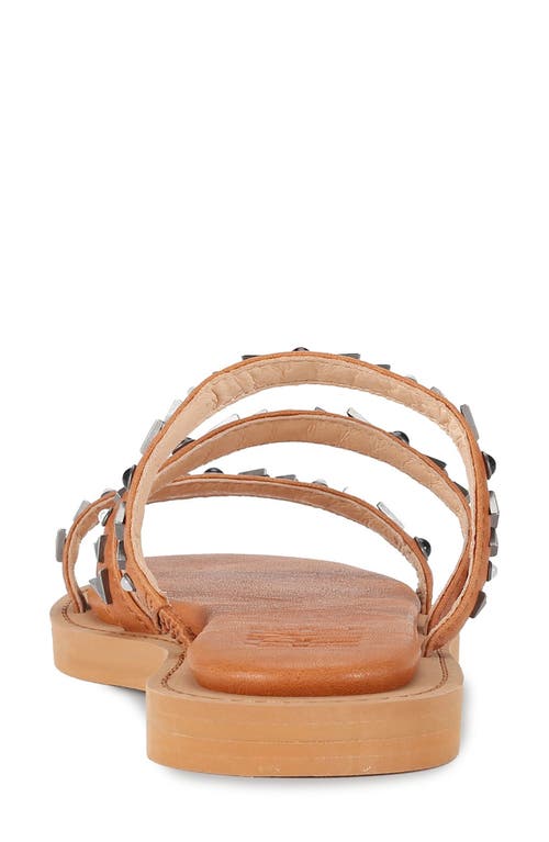 Frye Faye Studded Strappy Slide Sandal In Brown