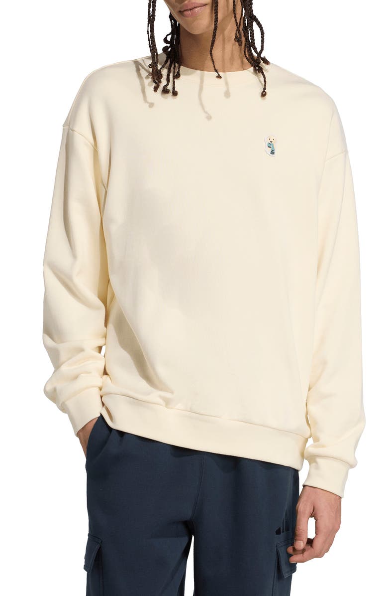 adidas Dog Sock Cotton Crewneck Sweatshirt, Main, color, Cream White