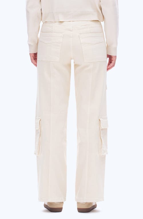 Bayeas Paneled Wide Leg Cargo Jeans In White
