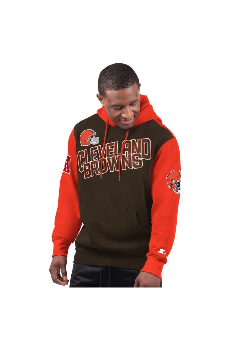 Men's Starter Brown Cleveland Browns Extreme Pullover Hoodie, Main, color, Brown